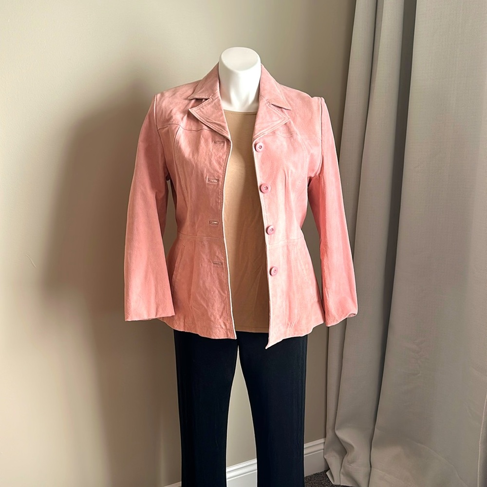 Wilson leather Maxima pink suede jacket size L